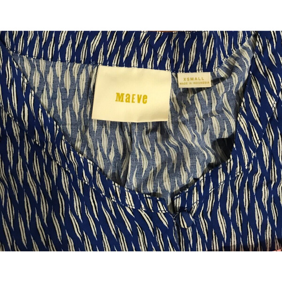 Anthropologie Maeve Lila Women's Tiered Tunic Top V-Neck Blue - Size Extra Small - Picture 5 of 12